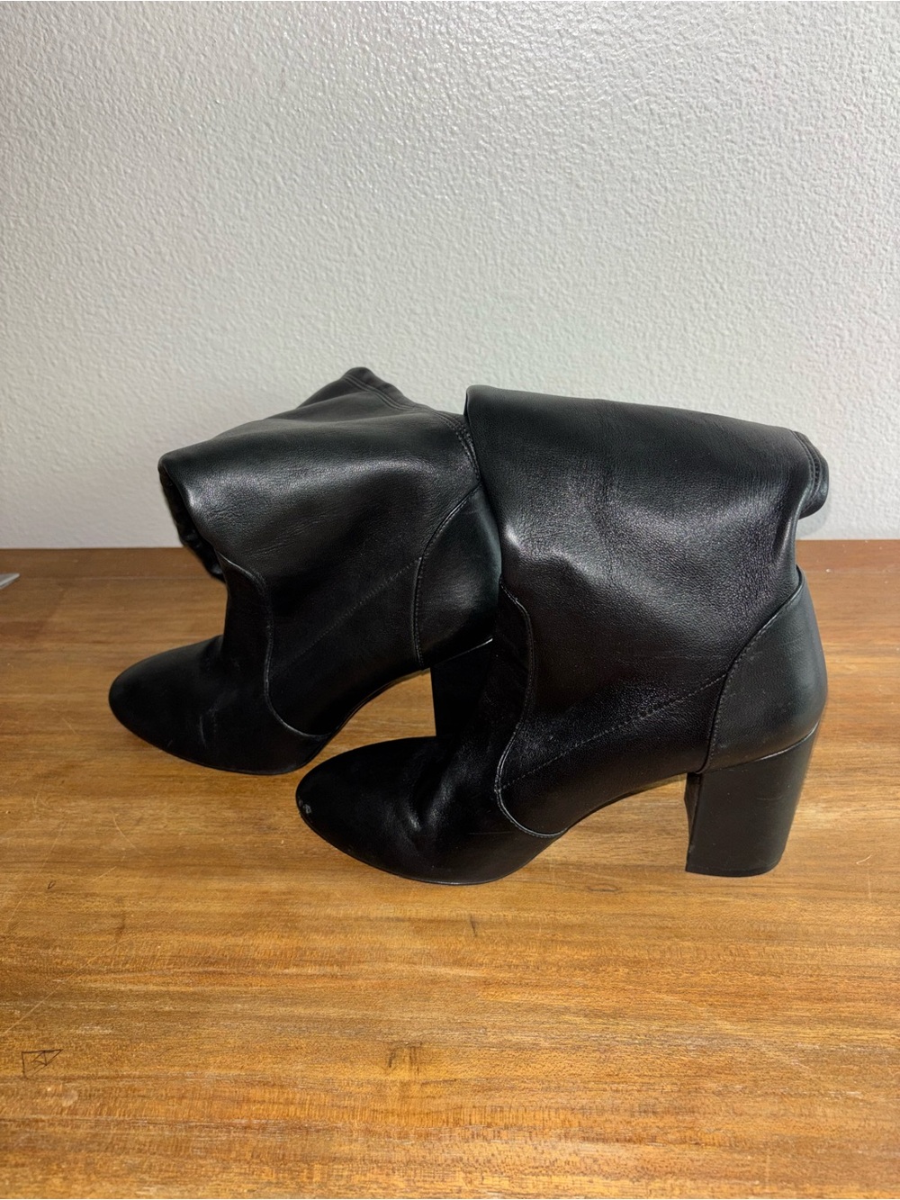 Stuart Weitzman Black Leather Heeled Boots